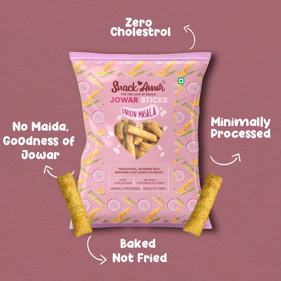 Healthy Millet Gift Hamper - Jowar Strawberry Bites (100g) and Jowar Stick Onion Masala (50g) - Snack Amor
