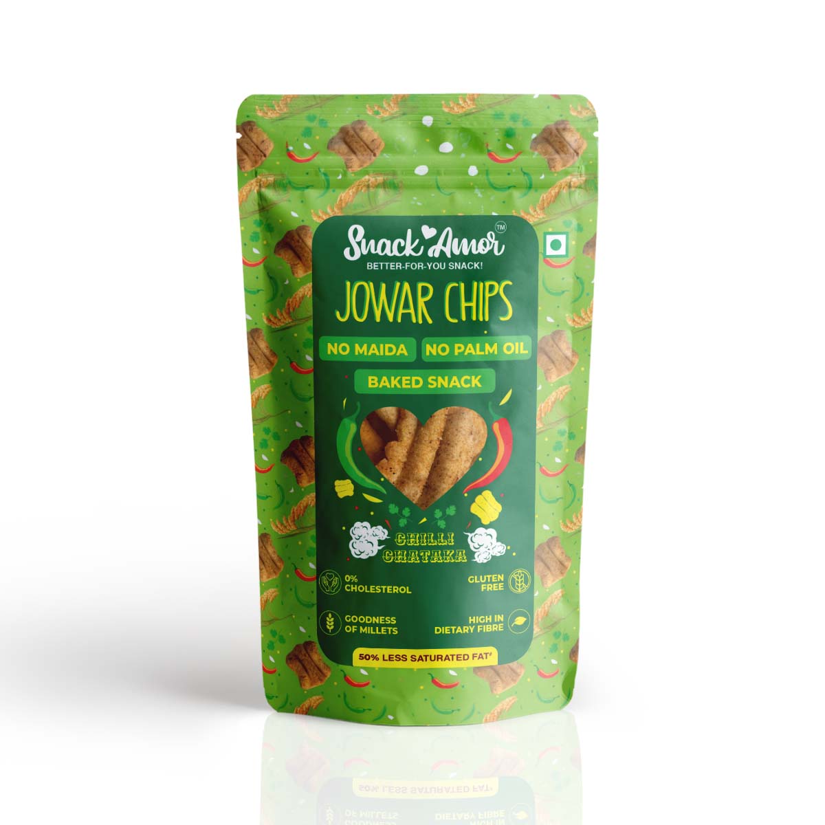 SnackAmor Jowar Chips Chilli Chataka - 50g Each - Snack Amor
