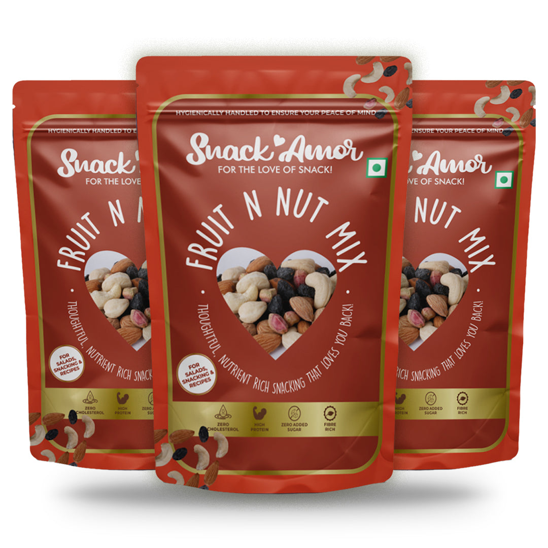SnackAmor Premium Fruit n Nut Mix (200g) - Almond | Cashew | Pistachios | Black Raisins - Snack Amor