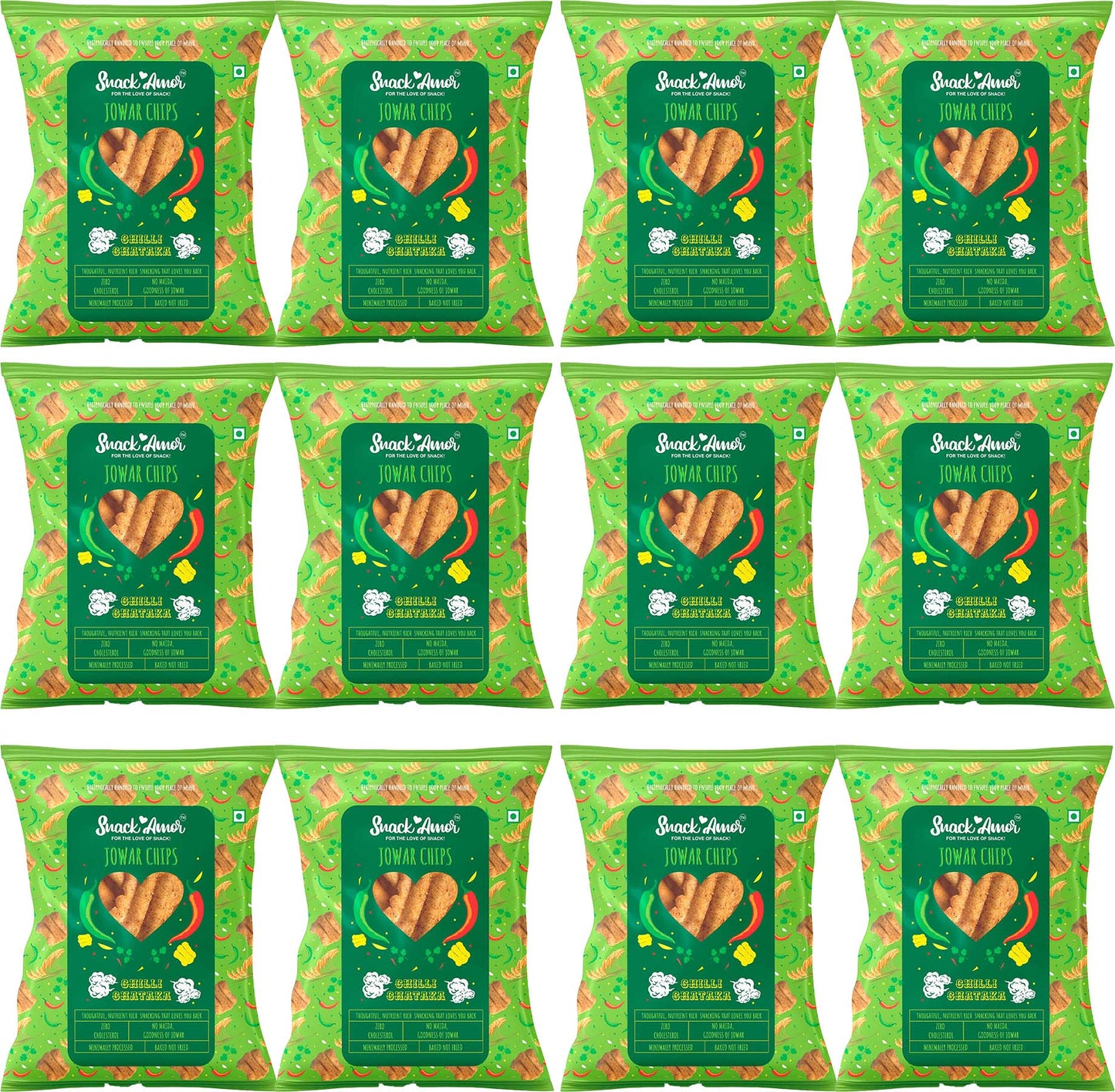 Jowar Chips Value Pack of 12 - Snack Amor