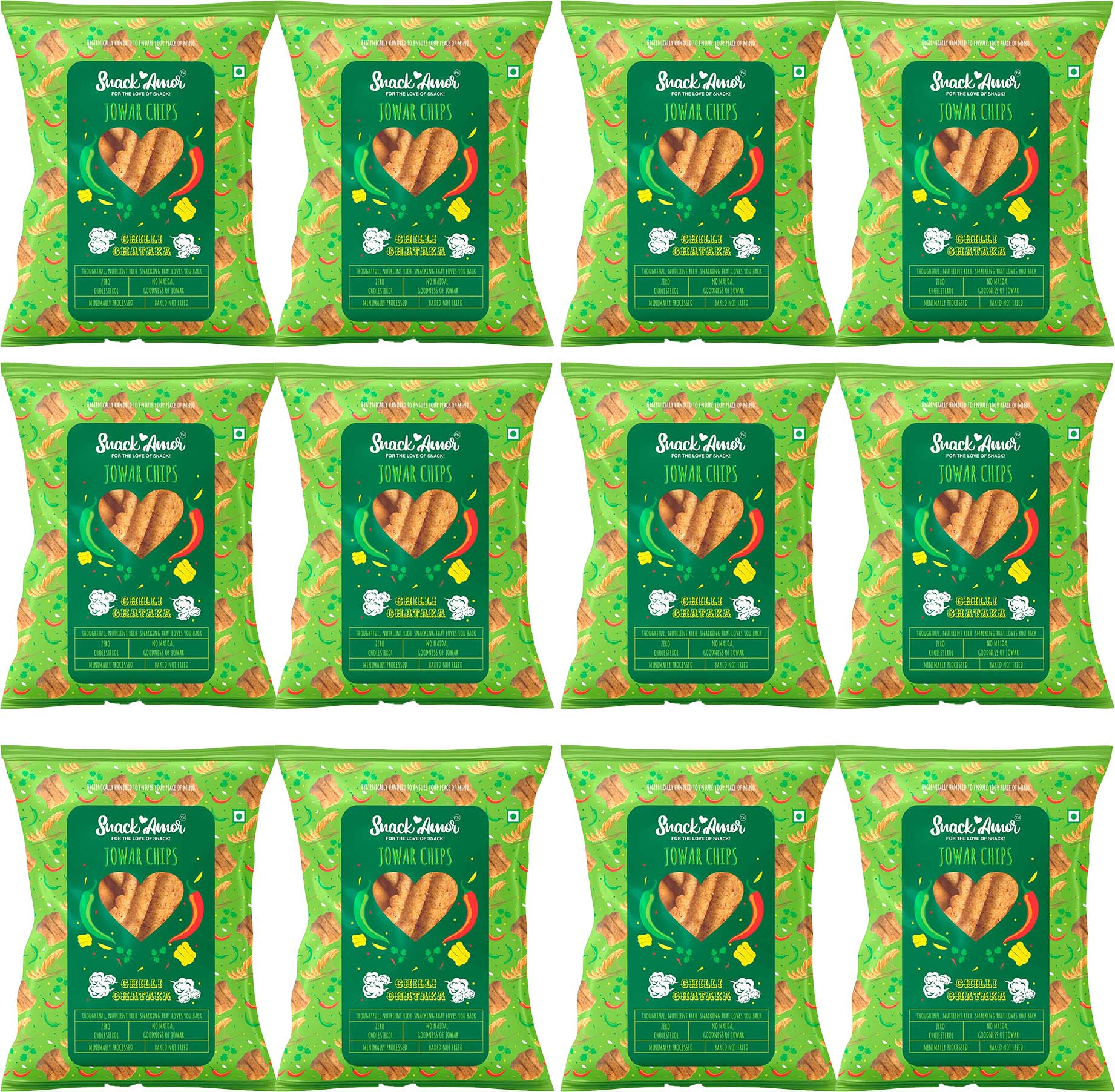 Jowar Chips Value Pack of 12 - Snack Amor