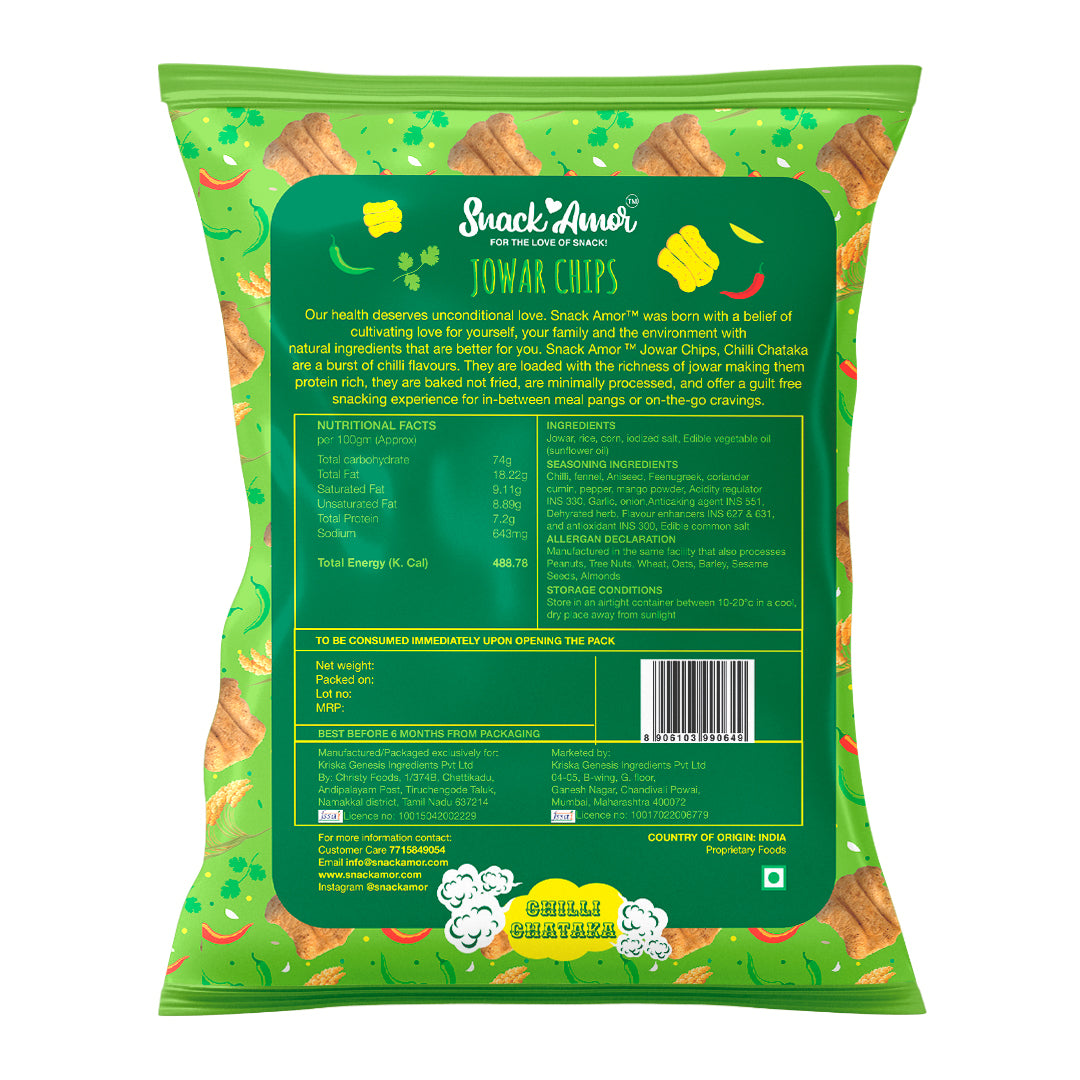 Jowar Chips Value Pack of 12 - Snack Amor