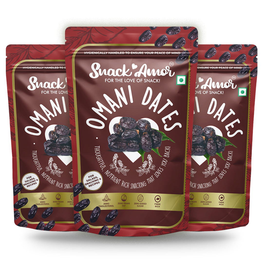 SnackAmor Premium International Omani Dates - (250gm Each) | Dry Dates - Snack Amor