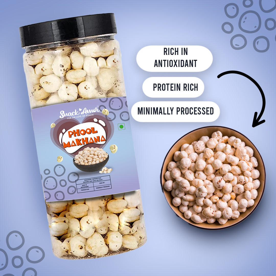SnackAmor Phool Makhana Jars – Fit for Fasting, Prasad (55gm each) - Snack Amor
