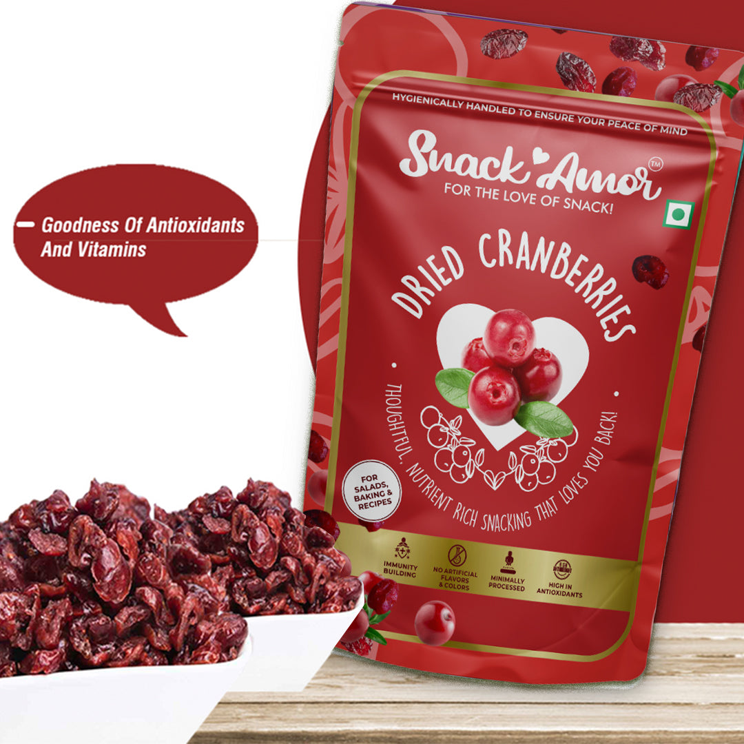 SnackAmor's Premium International Dried Cranberry (Sliced) - 175g - Snack Amor