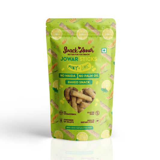 SnackAmor Jowar Sticks - (50g) | Mint And Lime - Snack Amor