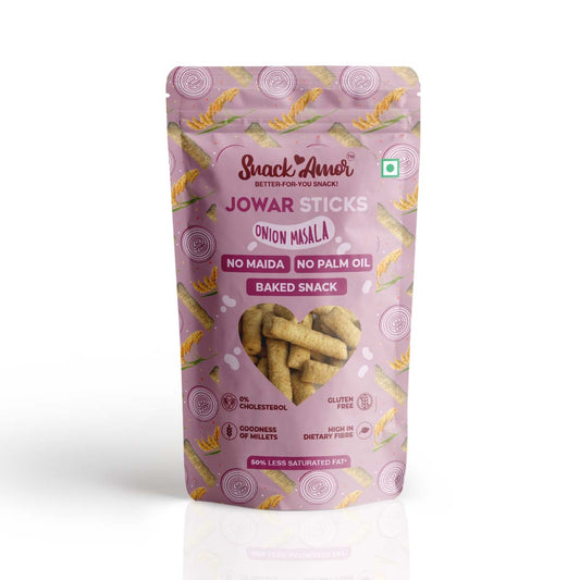 SnackAmor Jowar Sticks - (50g) | Onion Masala - Snack Amor