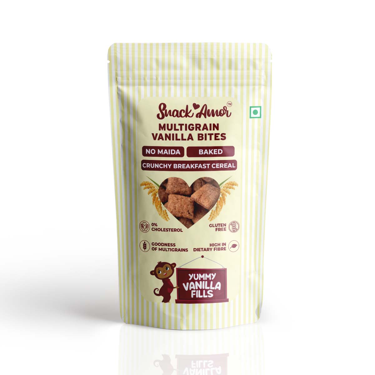 SnackAmor Multigrain Bites - (100g) | School Snacks Delight - Vanilla Flavor