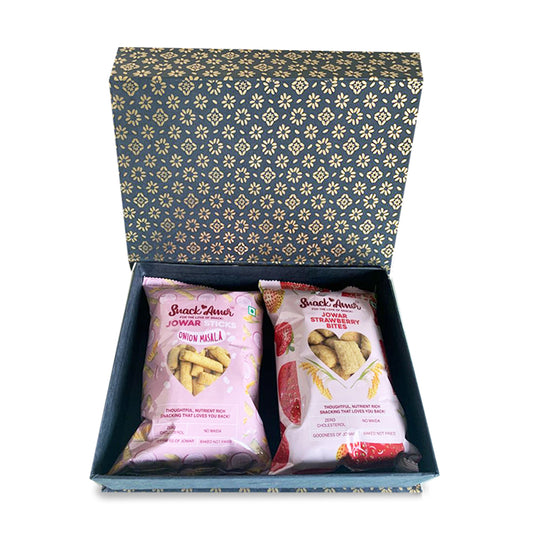 Healthy Millet Gift Hamper - Jowar Strawberry Bites (100g) and Jowar Stick Onion Masala (50g) - Snack Amor