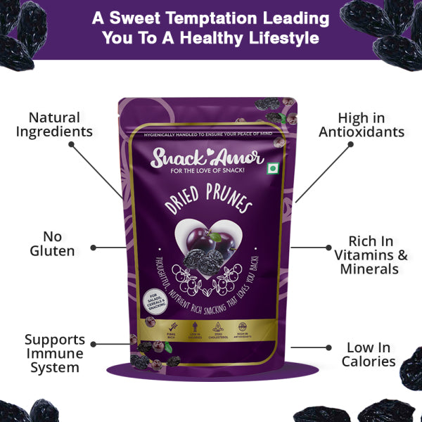 SnackAmor's Premium International Dried Prunes - 200g - Snack Amor