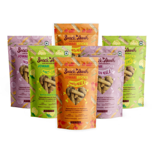 Jowar Sticks Assorted Pack of 6 - Snack Amor