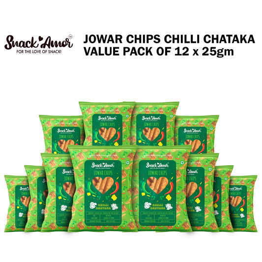 Jowar Chips Value Pack of 12 - Snack Amor