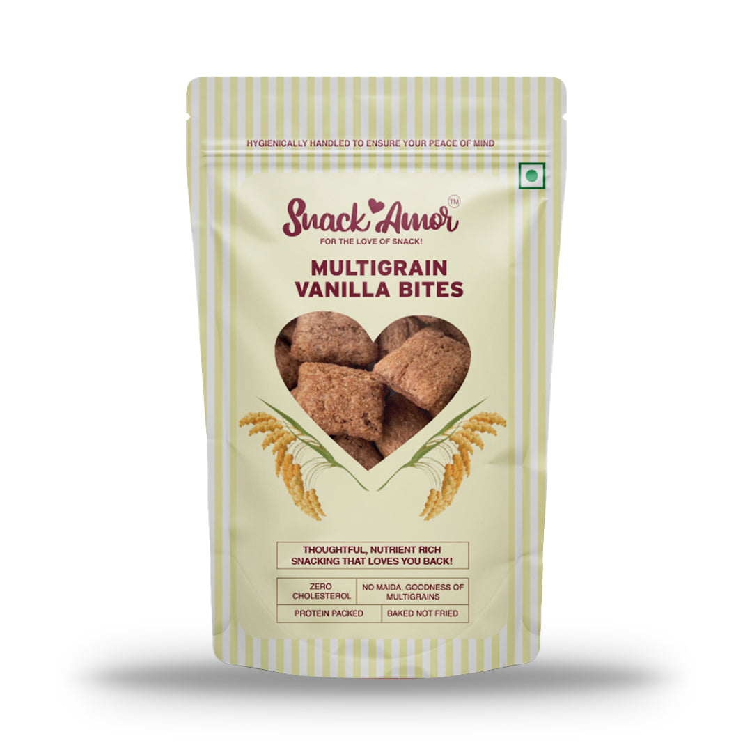 SnackAmor Multigrain Bites - (100g) | Vanilla Flavor - Snack Amor