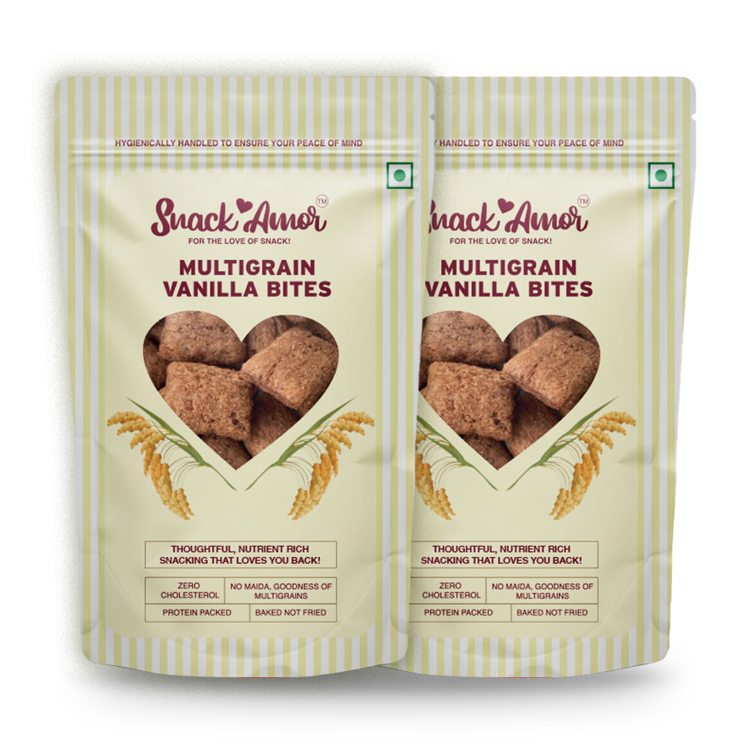 SnackAmor Multigrain Bites - (100g) | Vanilla Flavor - Snack Amor