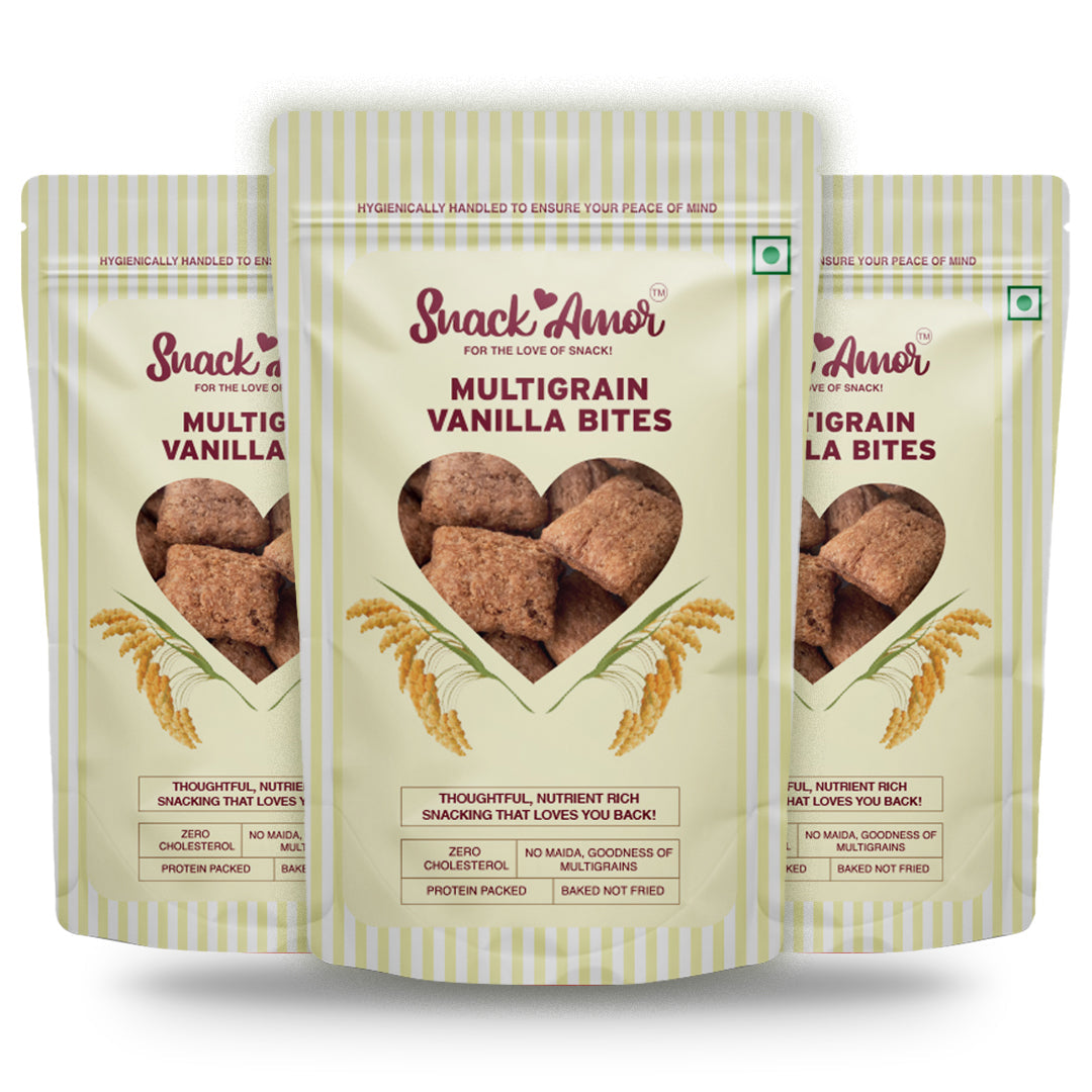 SnackAmor Multigrain Bites - (100g) | Vanilla Flavor - Snack Amor