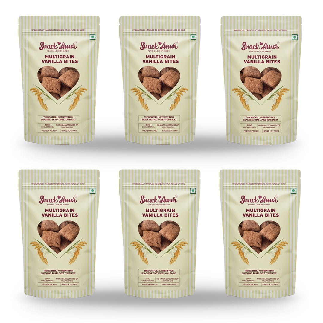 SnackAmor Multigrain Bites - (100g) | Vanilla Flavor - Snack Amor