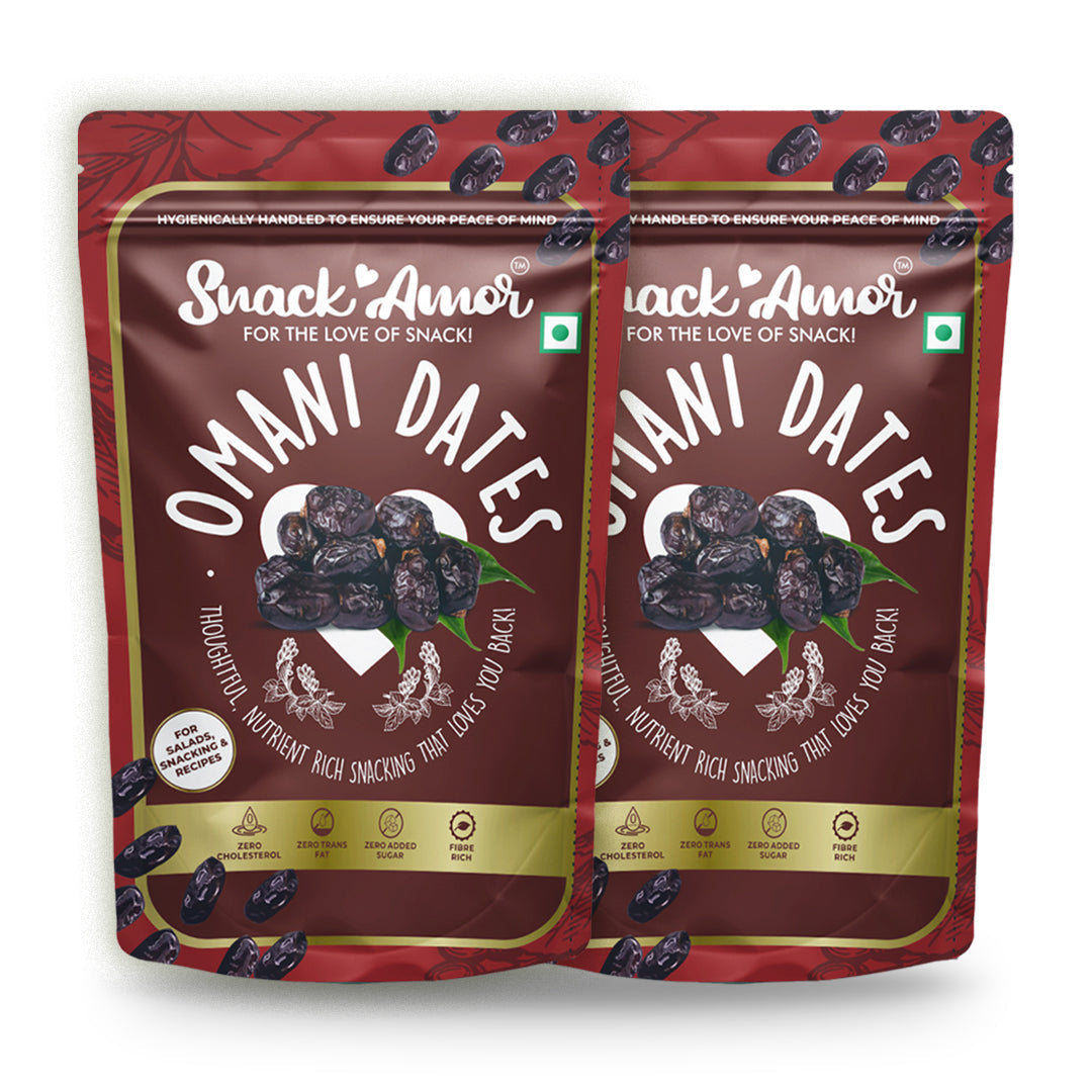 SnackAmor Premium International Omani Dates - (250gm Each) | Dry Dates - Snack Amor