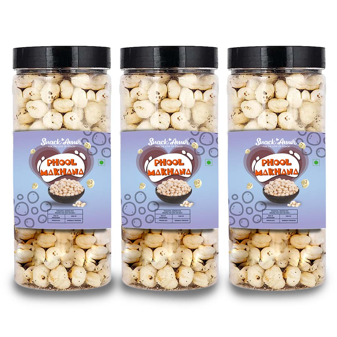 SnackAmor Phool Makhana Jars – Fit for Fasting, Prasad  (55gm each) - Snack Amor