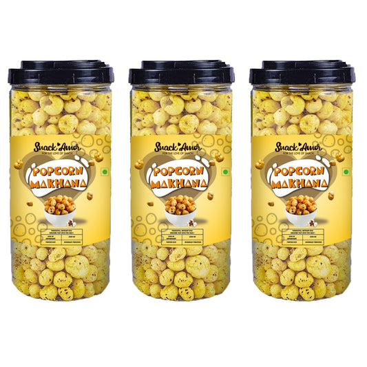 SnackAmor Crunchy Popcorn Makhana Jars - Desi Style (125g each) - Snack Amor