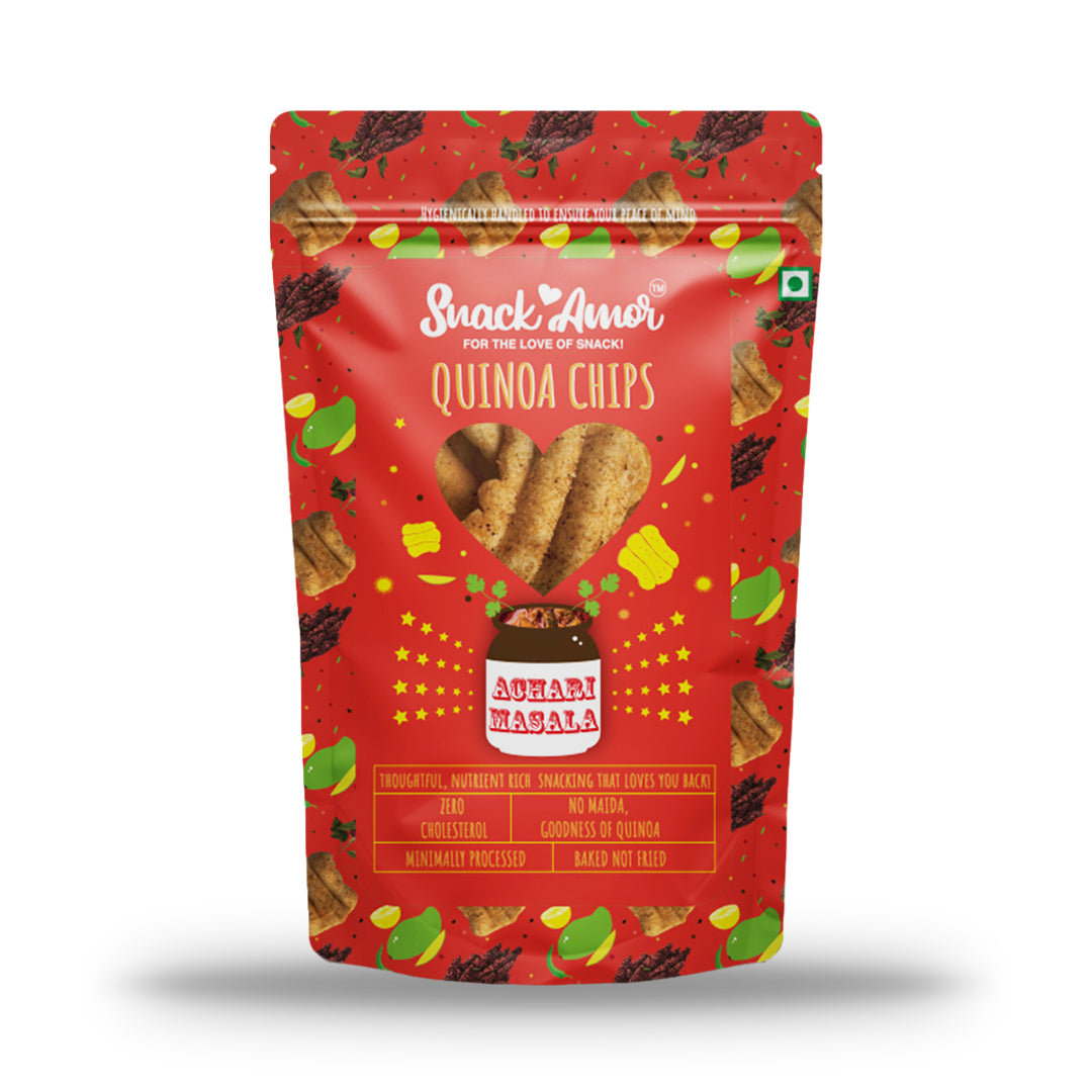 SnackAmor Quinoa Chips - (50g) | Achari Masala - Snack Amor