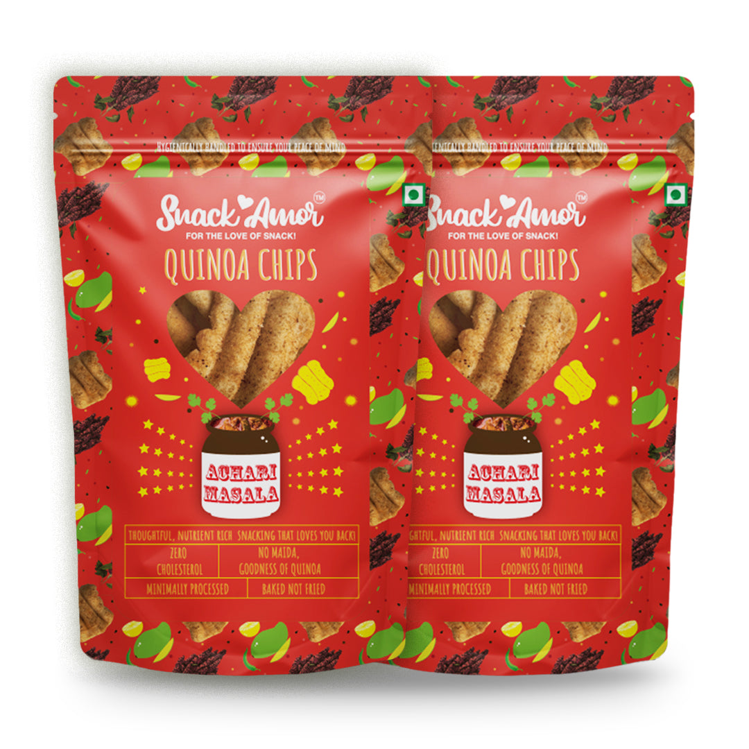 SnackAmor Quinoa Chips - (50g) | Achari Masala - Snack Amor