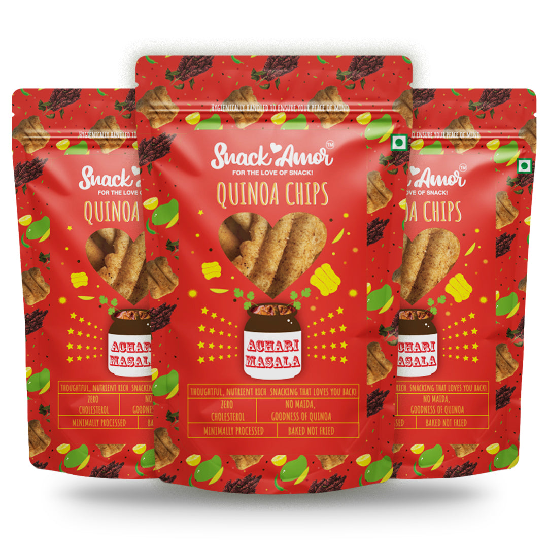 SnackAmor Quinoa Chips - (50g) | Achari Masala - Snack Amor