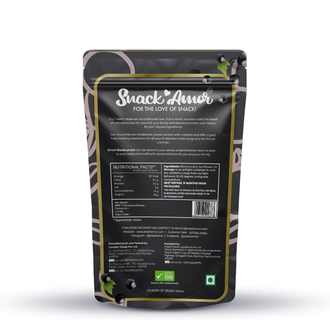 SnackAmor's Premium International Dried Blackcurrants - 100g - Snack Amor